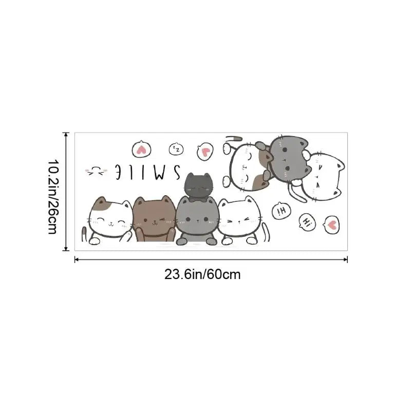Cartoon Cat Wall Sticker PVC Decal – Kids Room & Home Décor