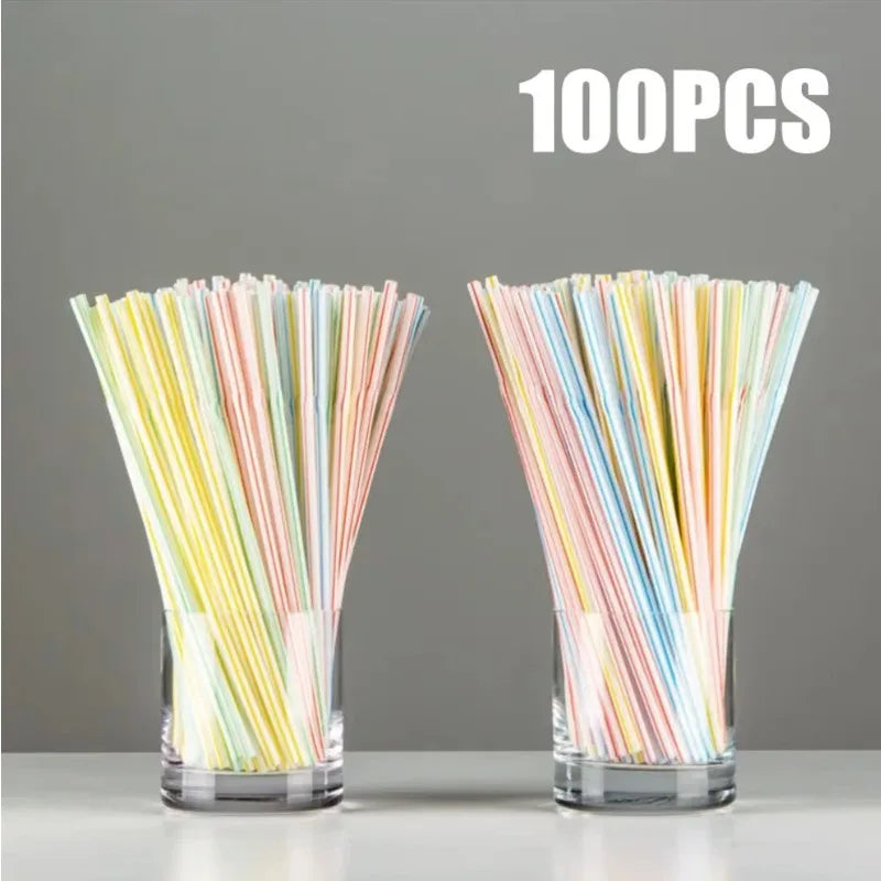 Multicolor Fluorescent Straws Bendable Drinking Straws Beverage Kunststof Straws Wedding Decor Kitchen Beverage Party Supplies Oasis Select stripe1