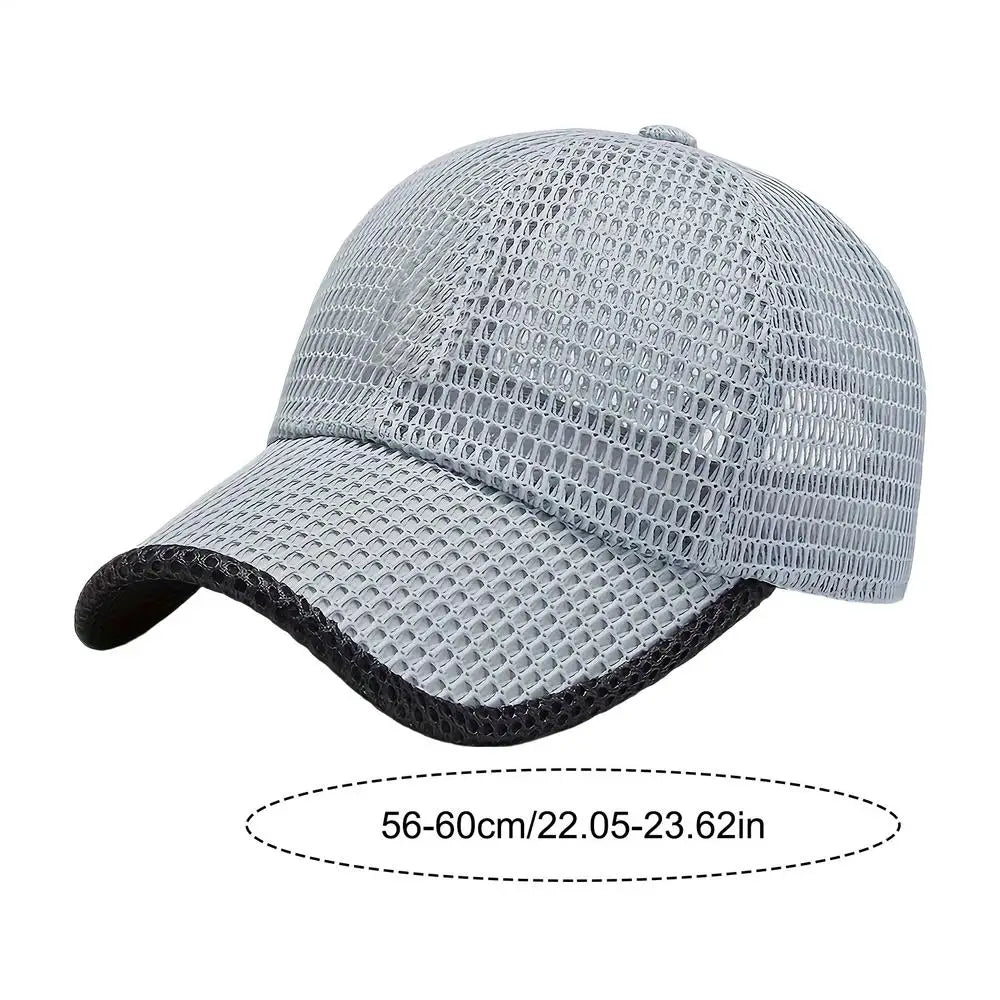 Mesh Baseball Caps Breathable Summer Caps Dad Hat Outdoor Fishing Hats for Men Women Outdoor Sports Hiking Walking sport Hats Oasis Select Light Gray