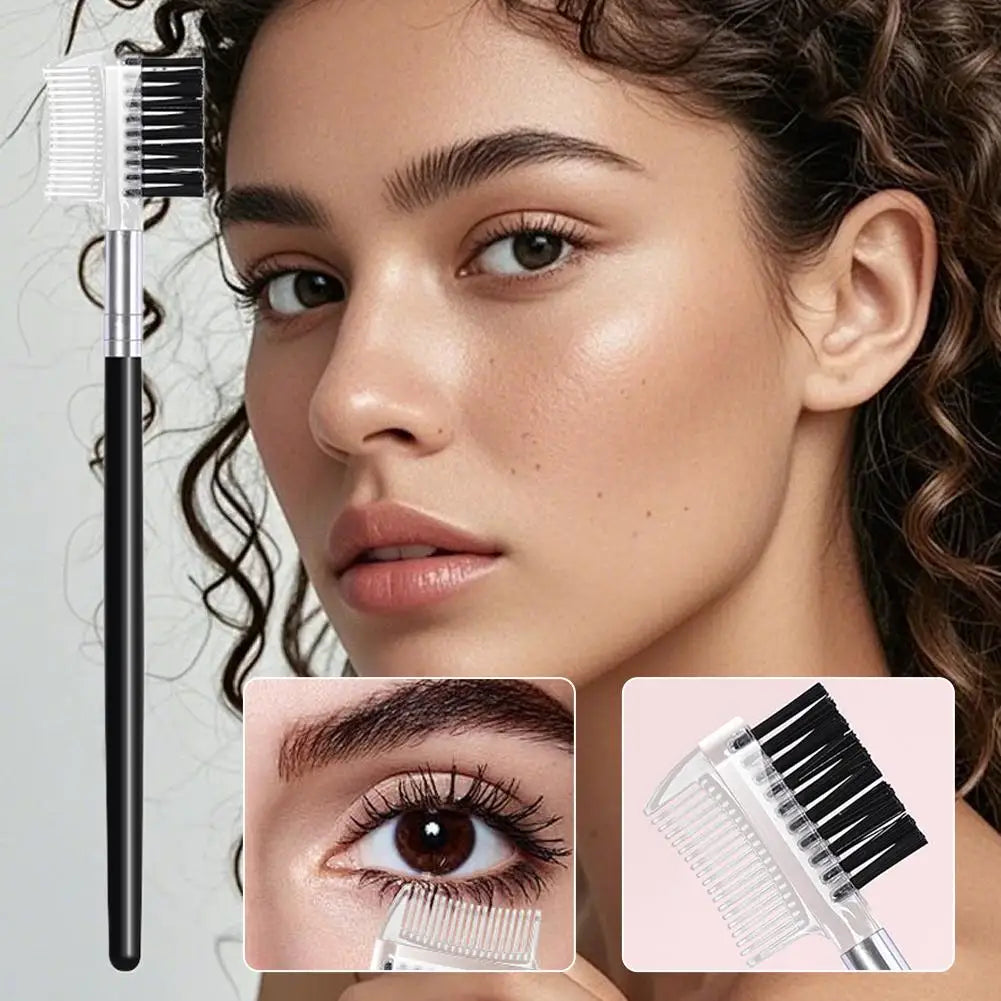 Dual-Headed Eyebrow Comb Makeup Brush Beauty Tool Professional Lash & Brow Comb, Dual-Sided Brush Creates Groomed Lashes & Brows Oasis Select