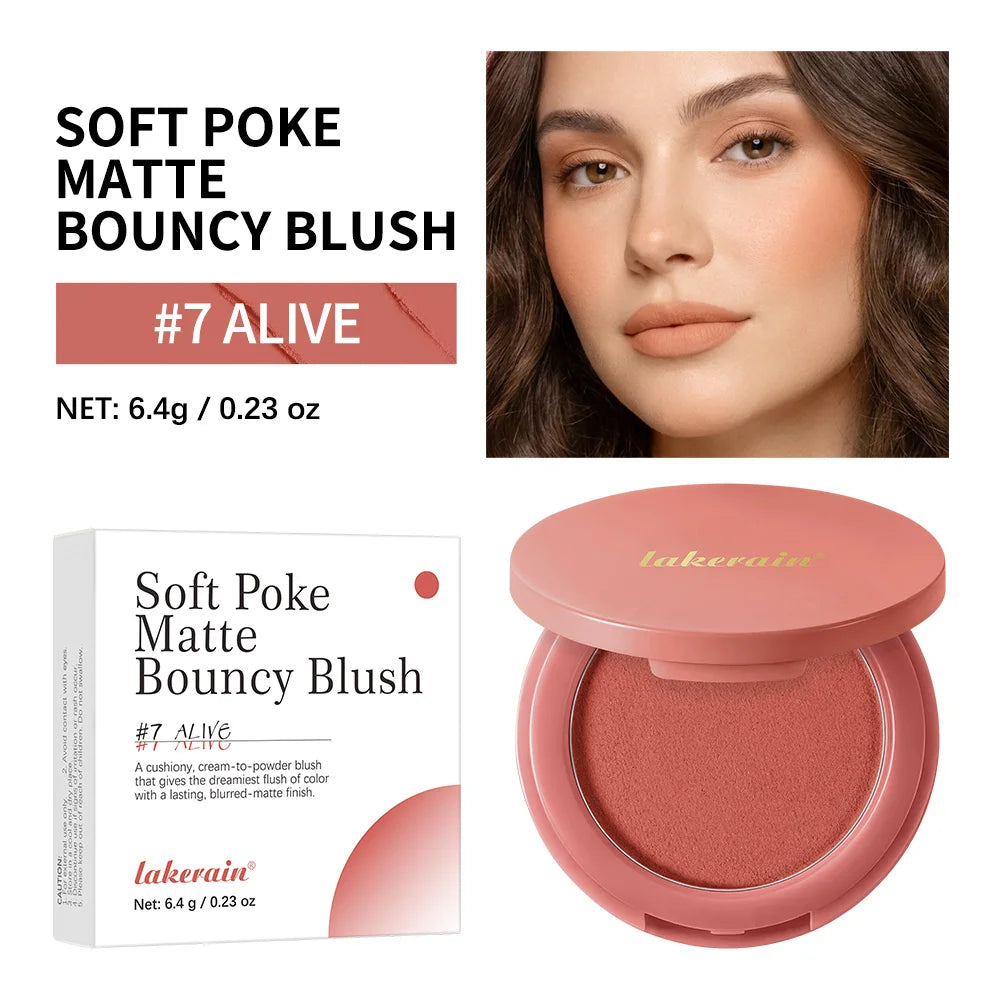 Lakerain Soft Poke Matte Liquid Blush – Velvety Long-Lasting