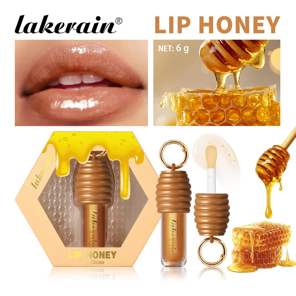Lakerain Hydrating Lip Gloss Plumper Smooth Lip Lines Long Lasting Moisturizing Nourishing Lip Honey Oil Non Sticky Cosmetics Oasis Select Honey
