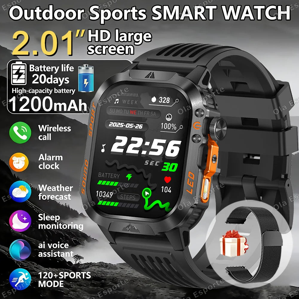 Ola Esporte HT30 Military Smartwatch | LED Flashlight & BT Call
