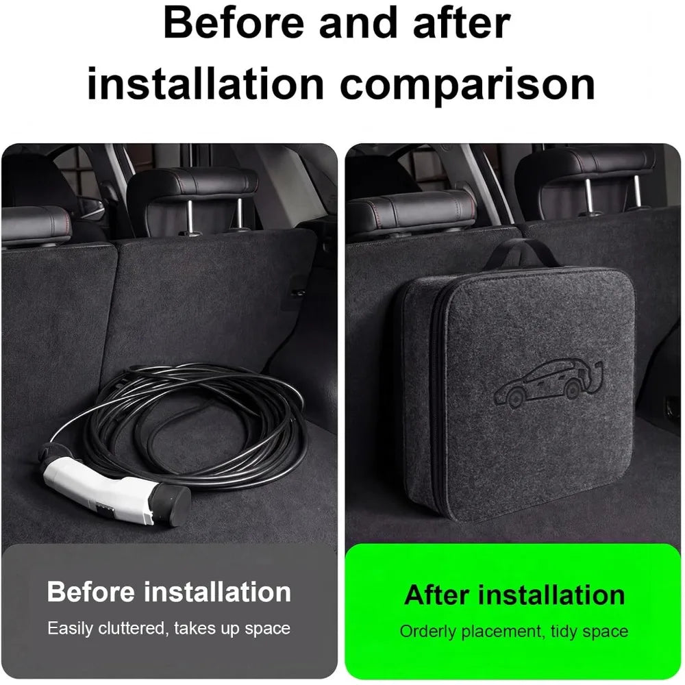 Scratch Resistant Dustproof New Energy Vehicle Charging Gun Storage Bag Portable EV Charger Cable Bag Auto Storage Bag Oasis Select