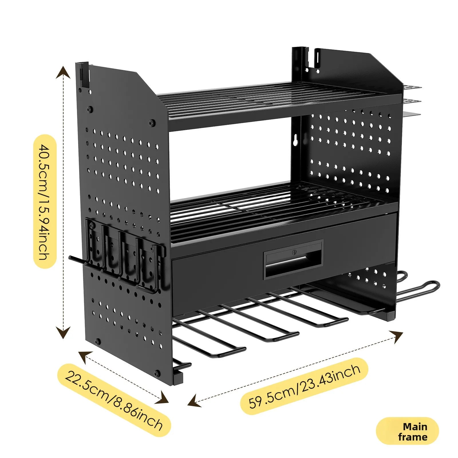 Drill Screwdriver Tool Storage Rack Wrench Pliers Hole Plate Finishing Rack Wall Tool Storage Rack Oasis Select black