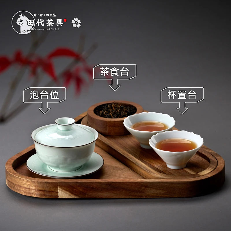 Japanese wooden tray fruit wine snack tray Creative household tableware tray Oasis Select