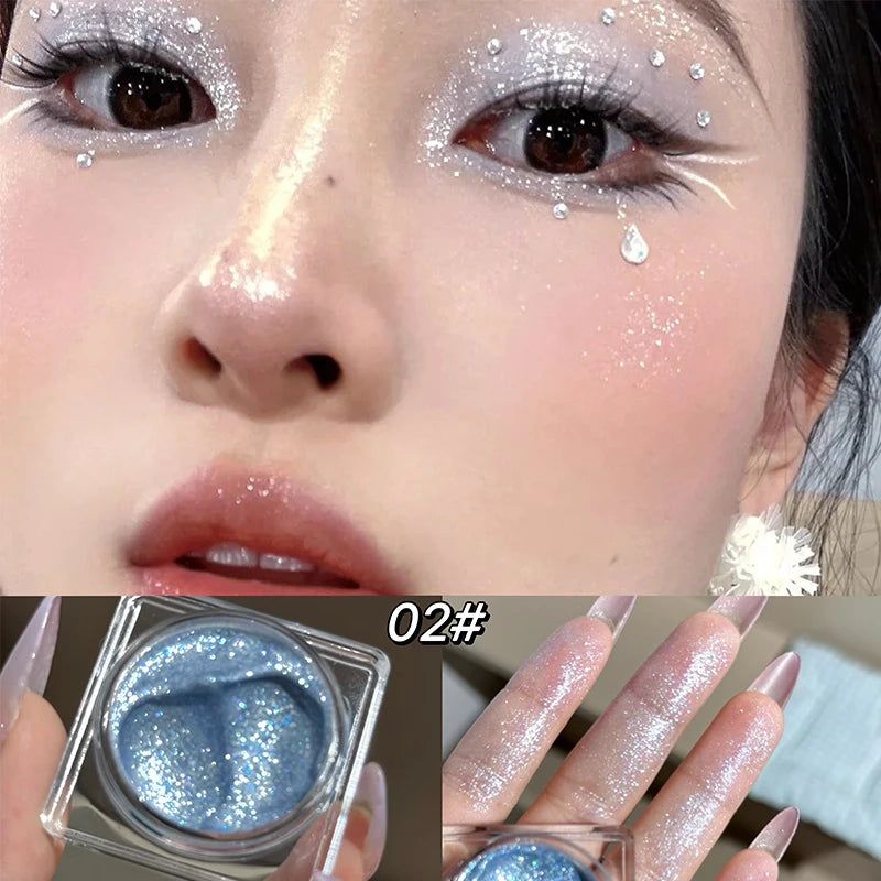CACE Diamond Glitter Highlighter Cream – Pearl Silver Shimmer