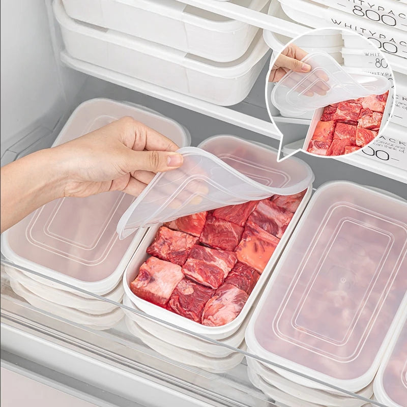 6Pcs Food Grade Storage Containers, Stackable Refrigerator Organizer, Freezer Safe Sealed Boxes For Meat Fruit Vegetable Oasis Select