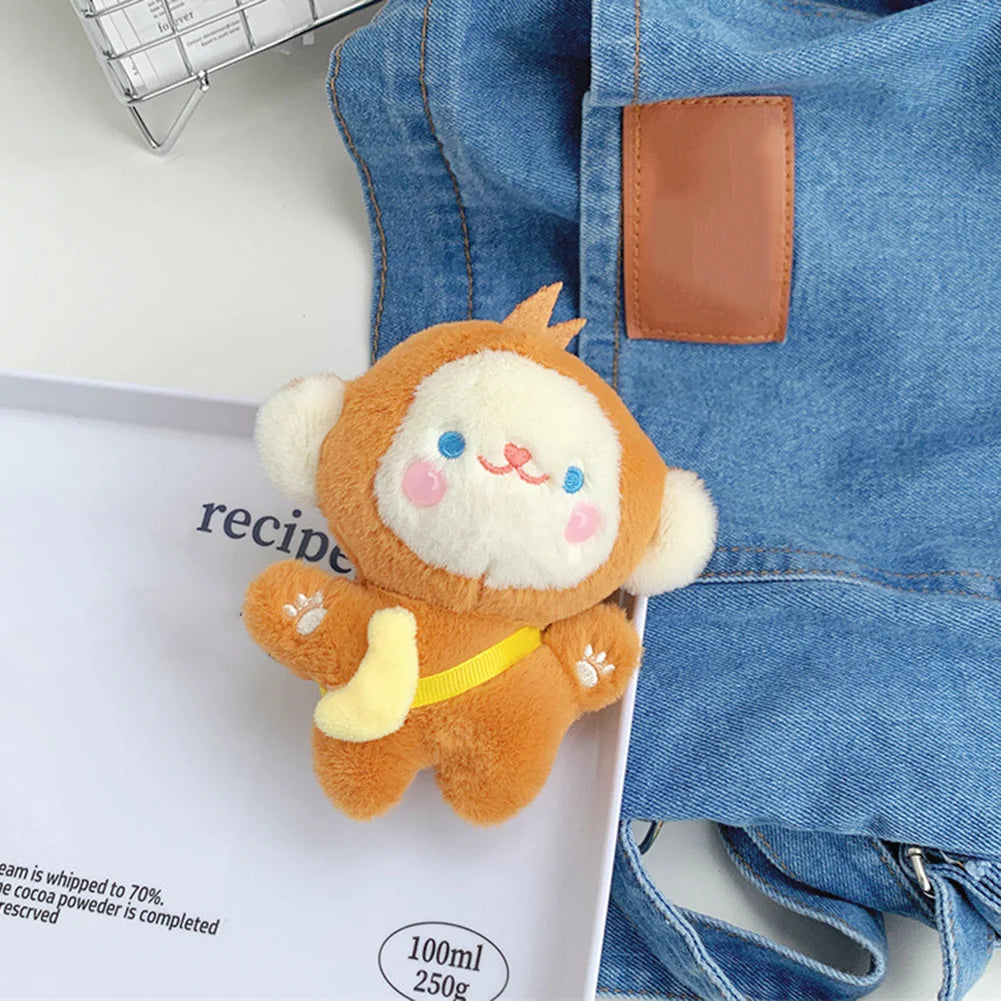 12cm Plush Monkey Keychain – Cute Stuffed Animal Bag Charm