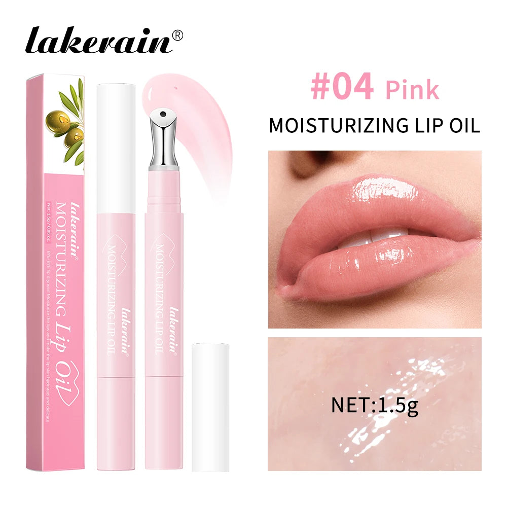 Lakerain Moisturizing Lip Oil Reduce Lip Wrinkles Brightening Lip Serum Plumper Remove Sloughed-off Lips Skin Care Serum Primer Oasis Select 04 Pink