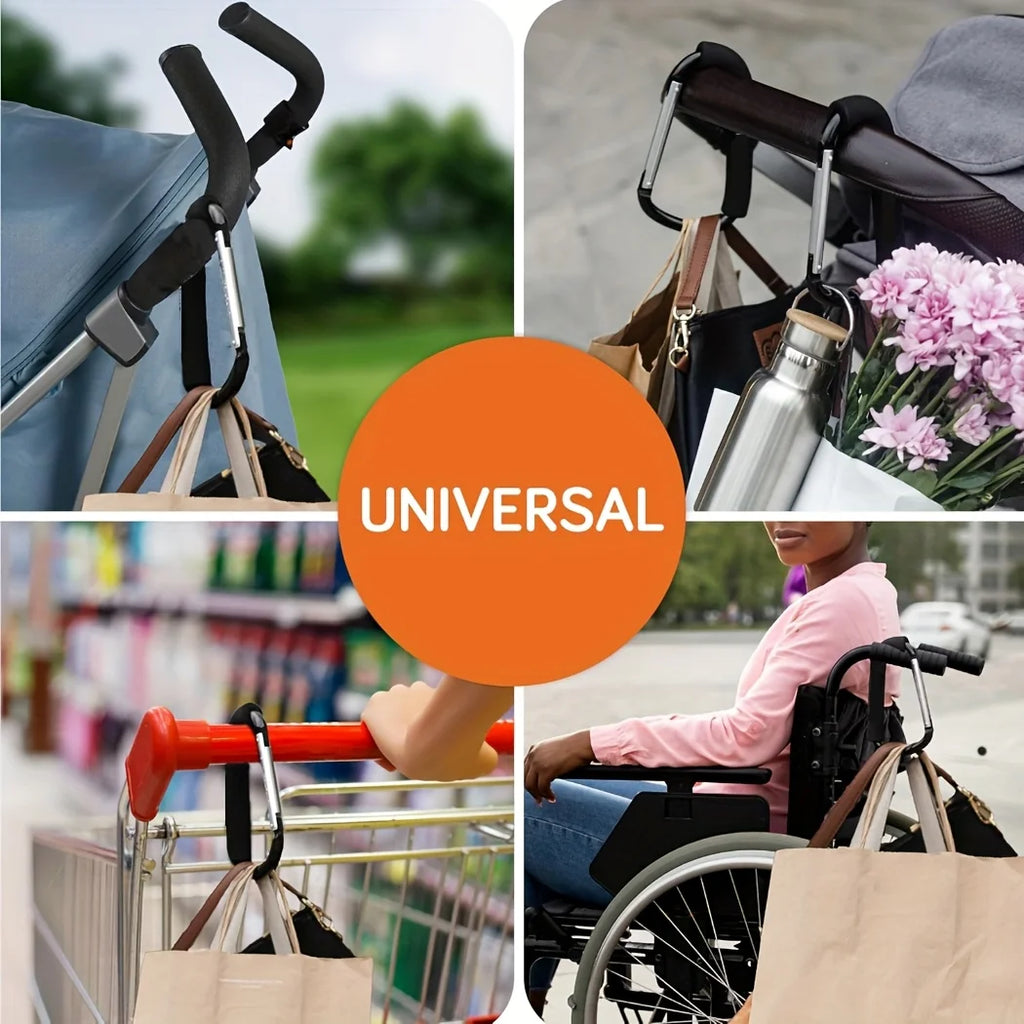 2pcs Baby Stroller Hook Stroller Dedicated Hook, Storage Bag Hook For Backpack Car, Universal Stroller Hook Hanging Shopping Bag Oasis Select