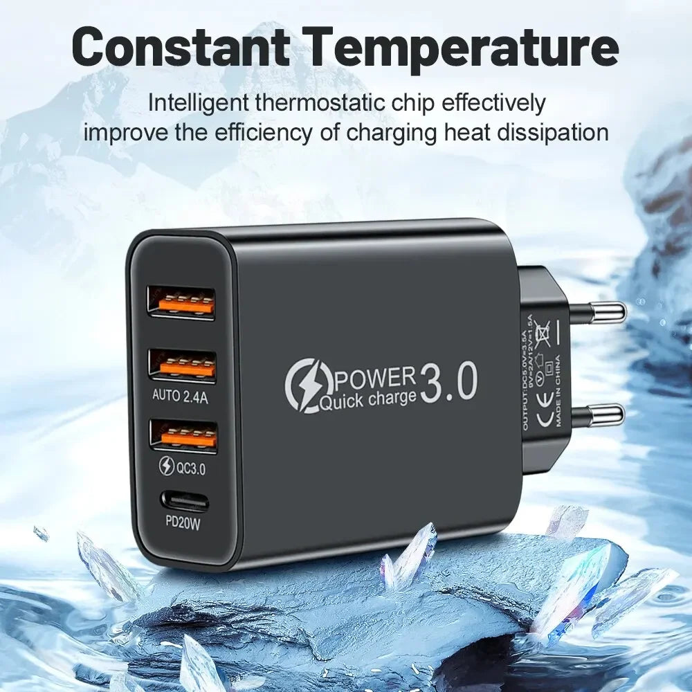 Total 48W Multi-Port USB PD Wall Charger Adapter for Xiaomi iPhone 13/12 Samsung Mobile Phone Plug-In Charging Oasis Select