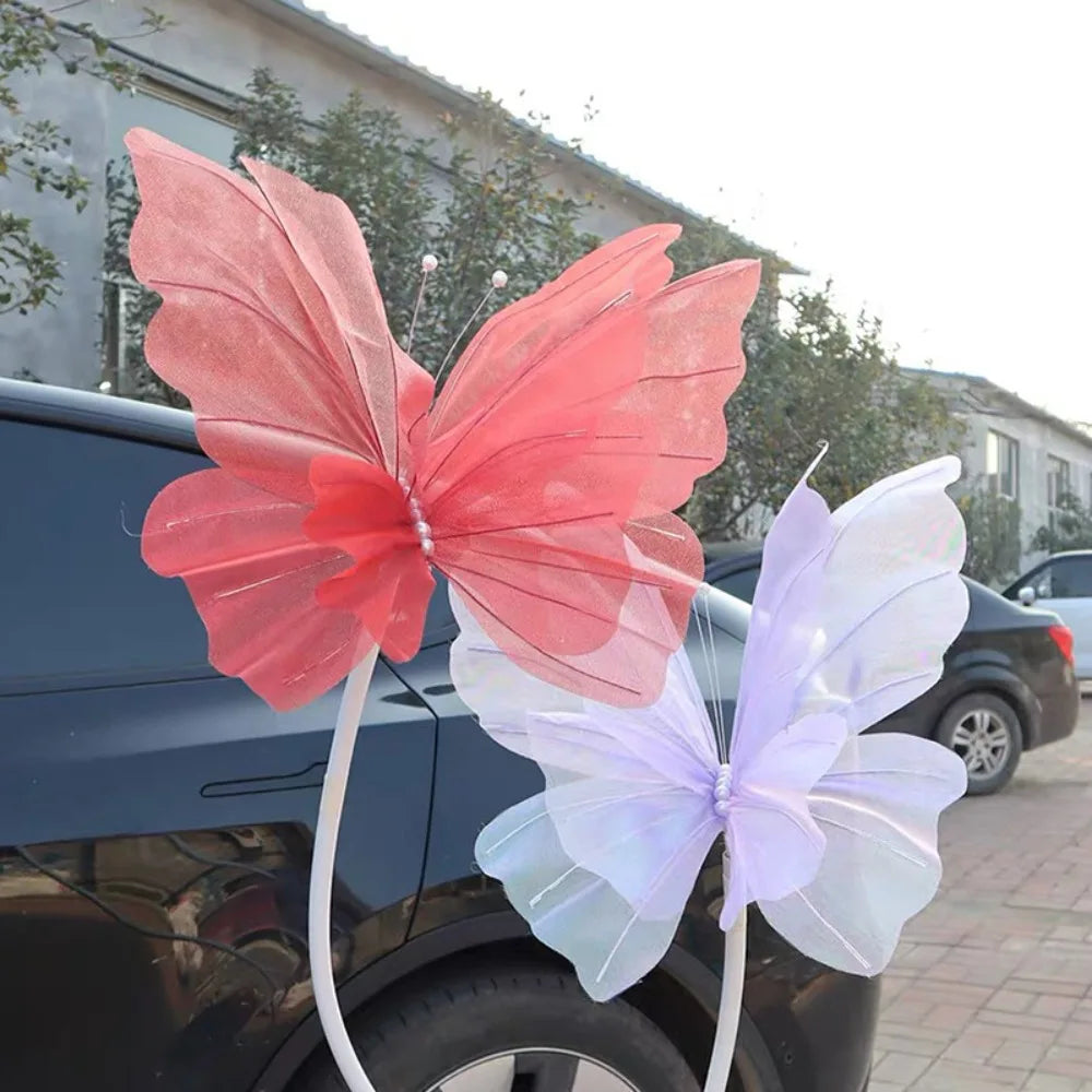NEW Silk Artificial Butterfly Flowers Colorful Artificial Flowers Flower Head 50cm Giant Butterfly Branch Road Oasis Select