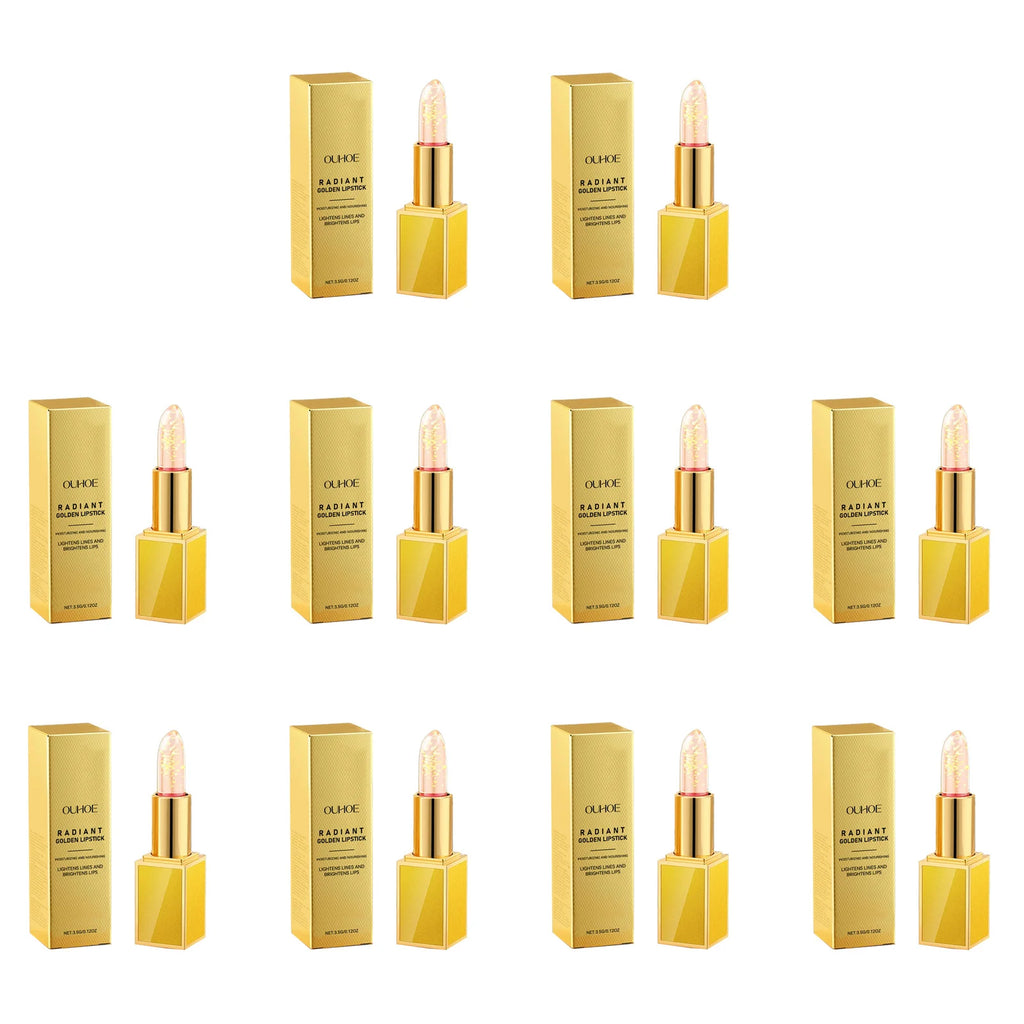 Gold Foil Moisturizing Lip Balm – Anti-Crack & Long-Lasting Moisturizing Lip Balm Oasis Select 10Pcs