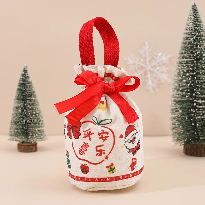 Velvet Christmas Eve Apple & Candy Gift Bag – Festive Tote