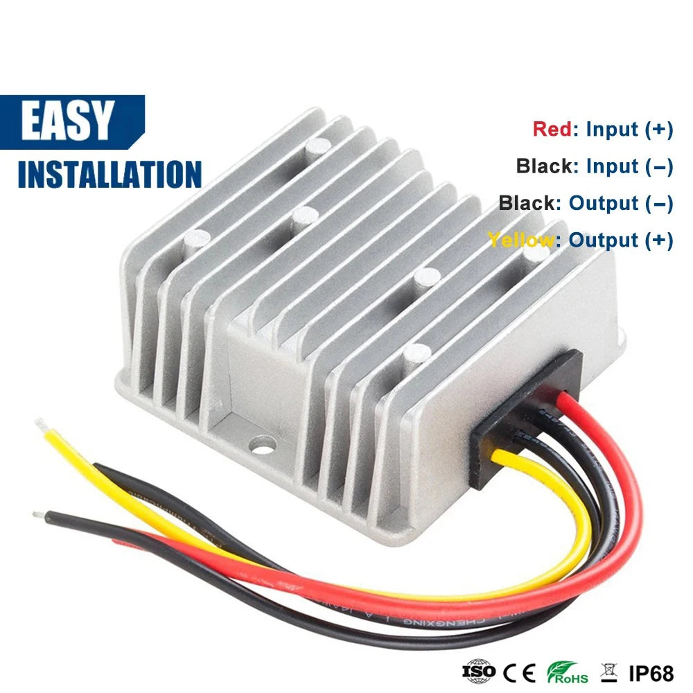 36V 48V to 12V 10A 20A 30A Voltage Reducer Step Down Converter Buck Regulator DC DC Golf Cart with Fuse CE RoHS Waterproof Oasis Select
