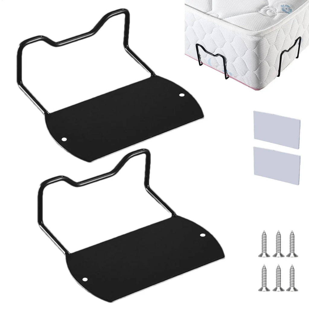 2pcs Bed Mattress Slide Stopper Metal Mattress Corner Retainers Bar For Adjustable Beds Non-Slip Mattress Frame Holder Oasis Select