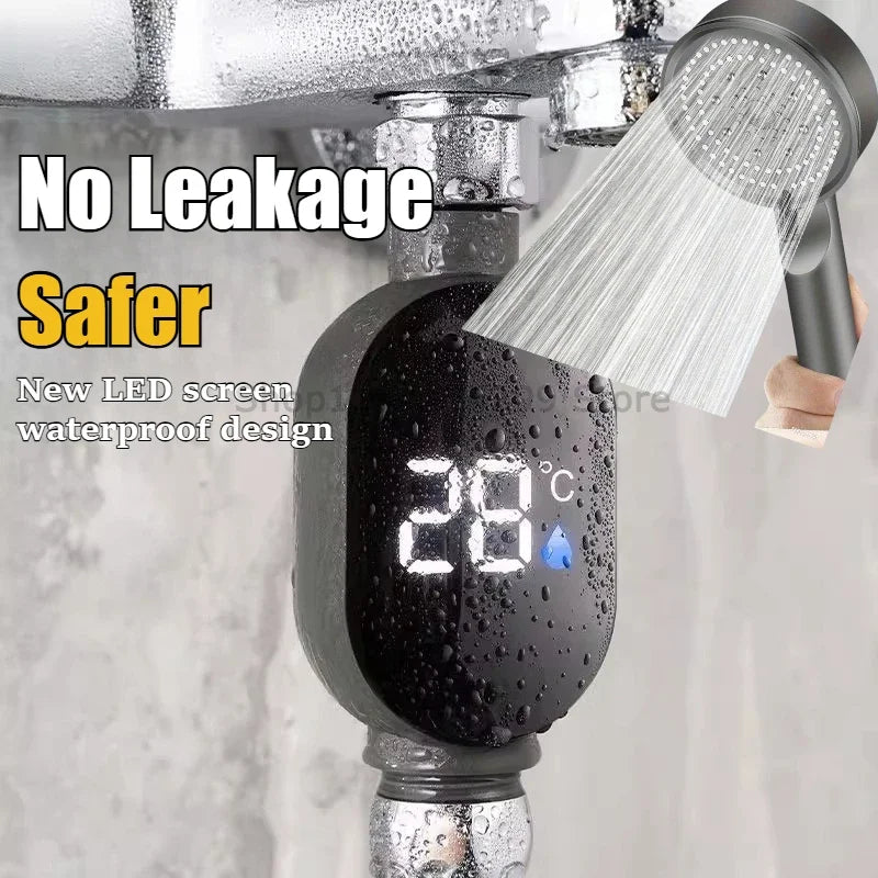 Black Bathroom Led Display 0℃~99℃ Home Water Shower Thermometer Water Accurate Temperature Measurement Meter Bathroom Oasis Select