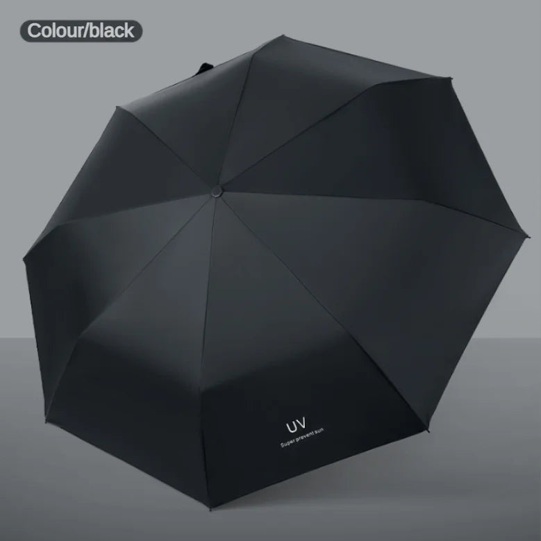 Travel Portable Mini Sun & Rain Folding Anti UV Umbrella, Compact Umbrella for Car, Lightweight UV Protection Windproof Umbrella Oasis Select black