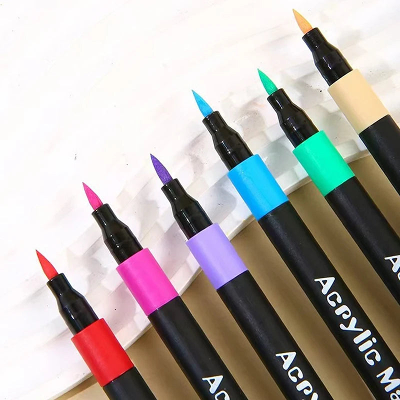 12/24/36/48/60/80PCS Colors Soft Headed Different Color Acrylic Marker Pen, Color Art Graffiti Pen, Waterproof, Opaque Oasis Select
