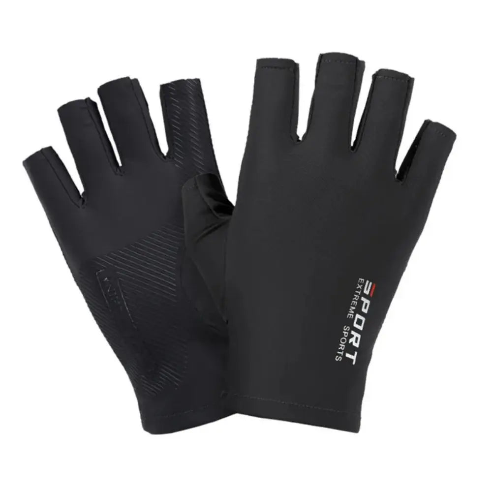 Ice Silk Halffinger Cycling Gloves for Men and Women Outdoor Sports Fitness Driving Fishing Highelastic Comfortable Oasis Select