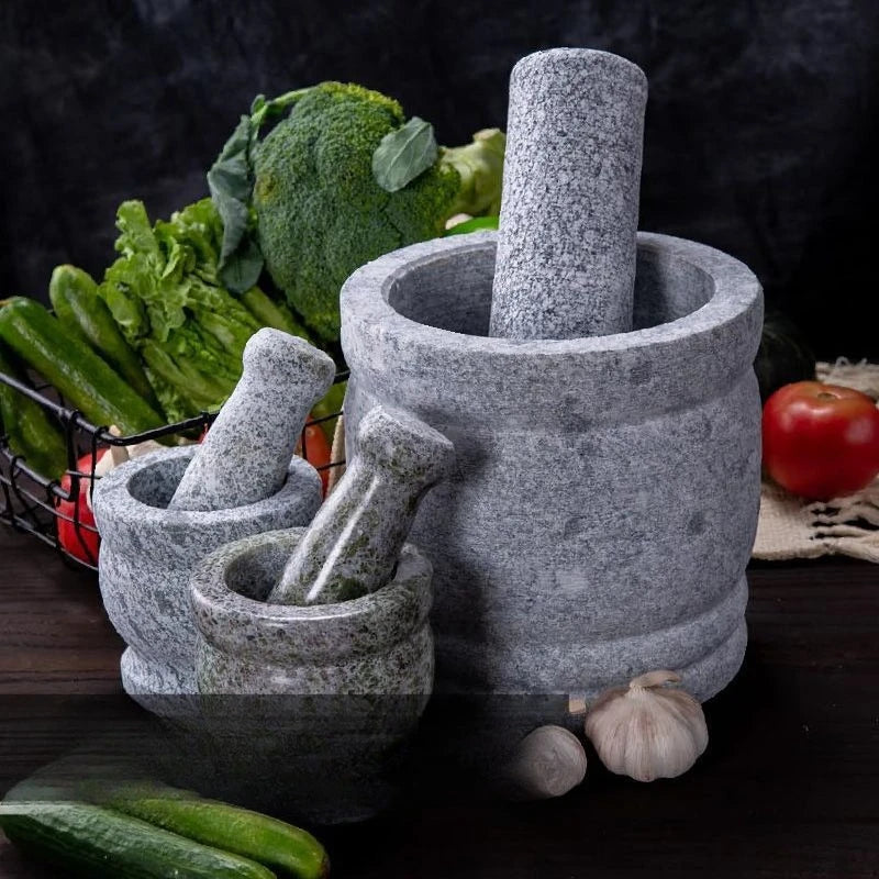 Stone Garlic Mortar Pestle, Pestle Household Stone Bowl Pestle Crusher Oasis Select