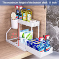 1Set Double Layer Storage Rack,Pull-out Storage Box, Cabinet Sink for Organizing and Organizing Storage Racks Kitchen Organizer Oasis Select White