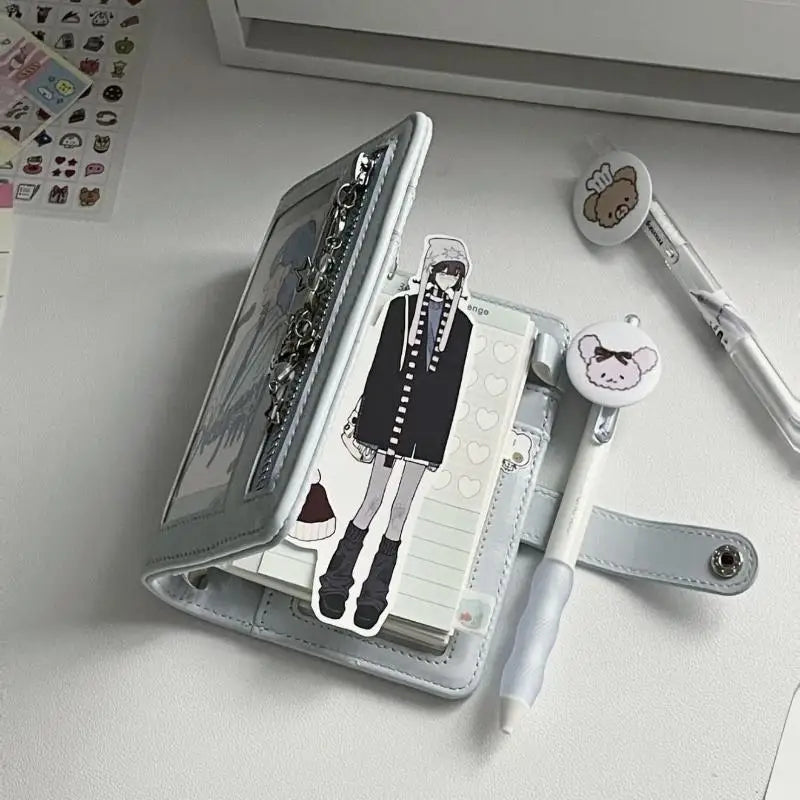 Multi-functional PU Leather Photo Card Storage Book Loose-Leaf Design Durable Organizer for K- Idol Fans Daily Use Oasis Select
