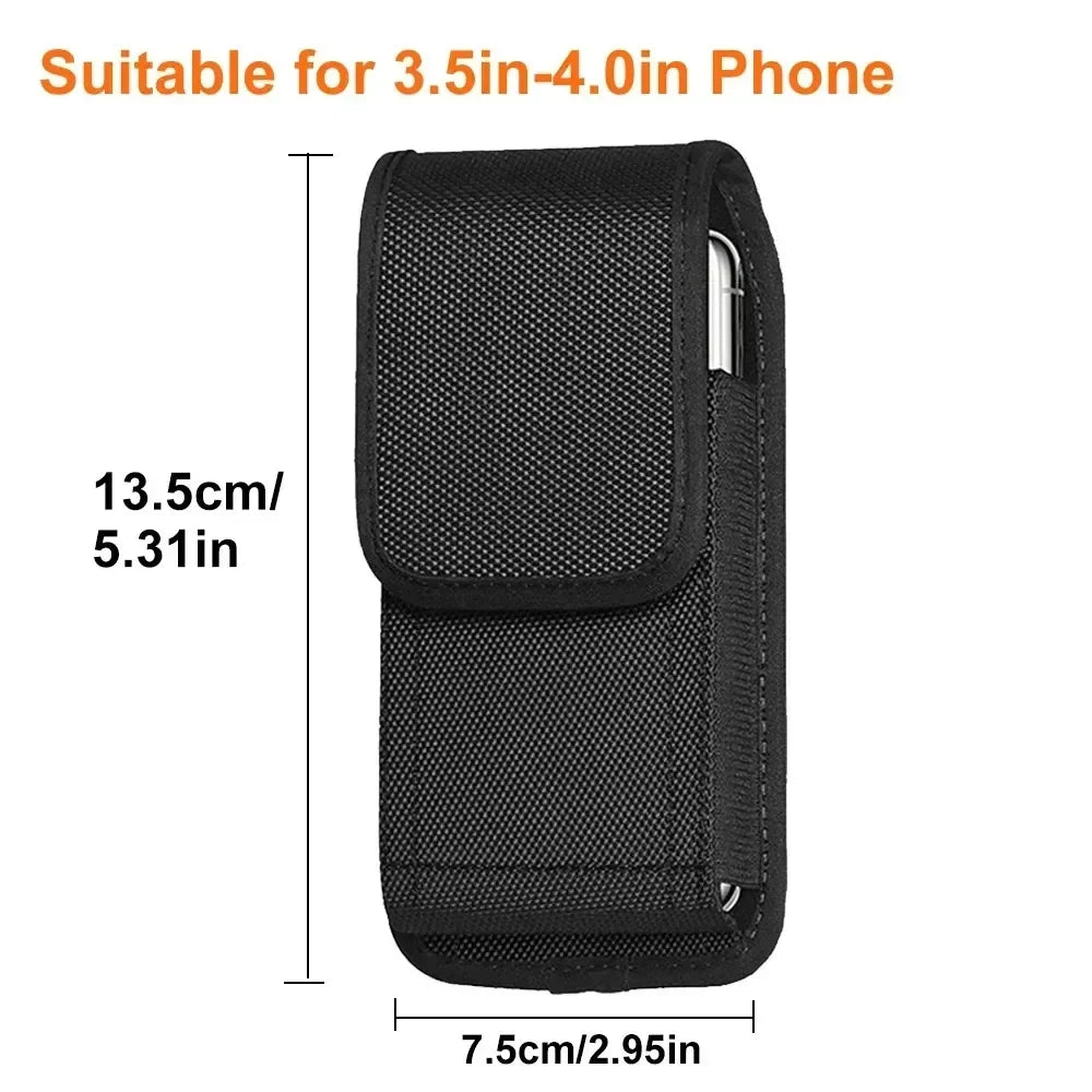 1/2/3pcs Tactical Cell Phone Pouch with Free D Shaped Buckle Protable Wallet Card Waist Pack Outdoor Sports Nylon Carrying Case Oasis Select Black 13.5x7.5cm