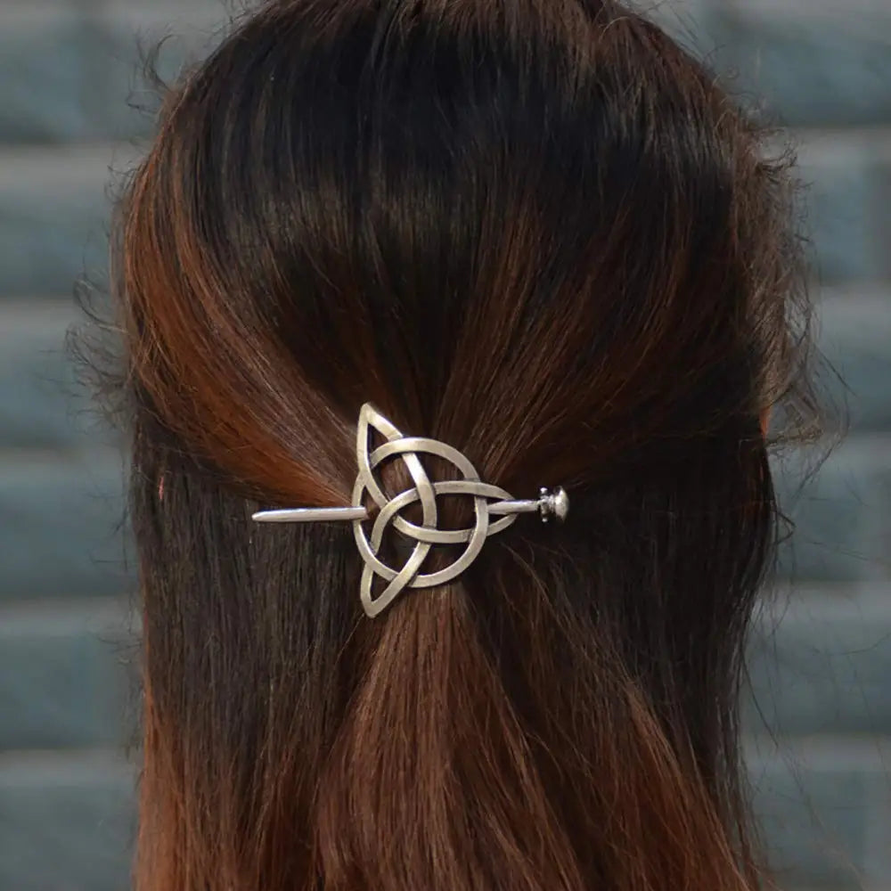 Celtic Knot Silver Hair Clips Vintage-Inspired Hair Claws for Women Symbolic Barrettes for Long Hair Braids Oasis Select