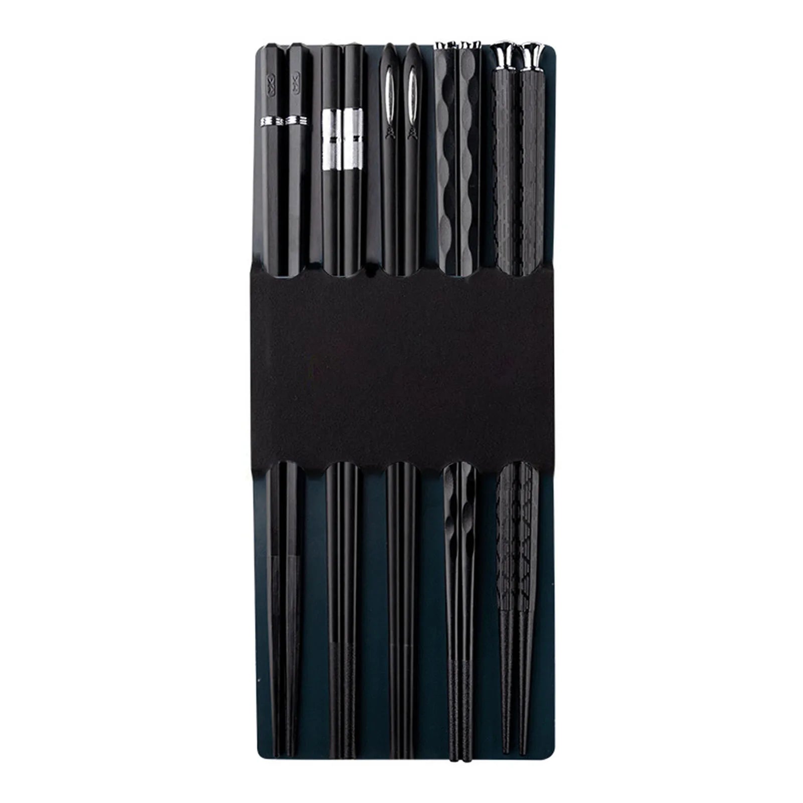 Premium Alloy Chopsticks Set – 5 Pairs, Non-Slip & Reusable