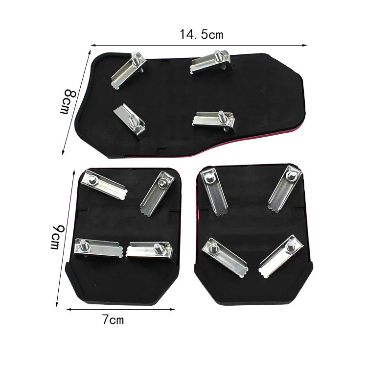 Universal Car Pedal Cover Aluminum Automatic Transmission Brake Fuel Gas Foot Pad Set Kit Pedals Red Blue Silver Non-Slip Tools Oasis Select