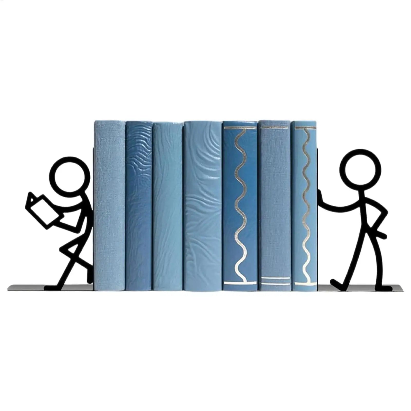 2 Pieces Metal Abstract Bookshelf Decor Book Ends Funny Book Holders Book Ends Decorative Abstract Art Non-Slip Bookshelf Decor Oasis Select