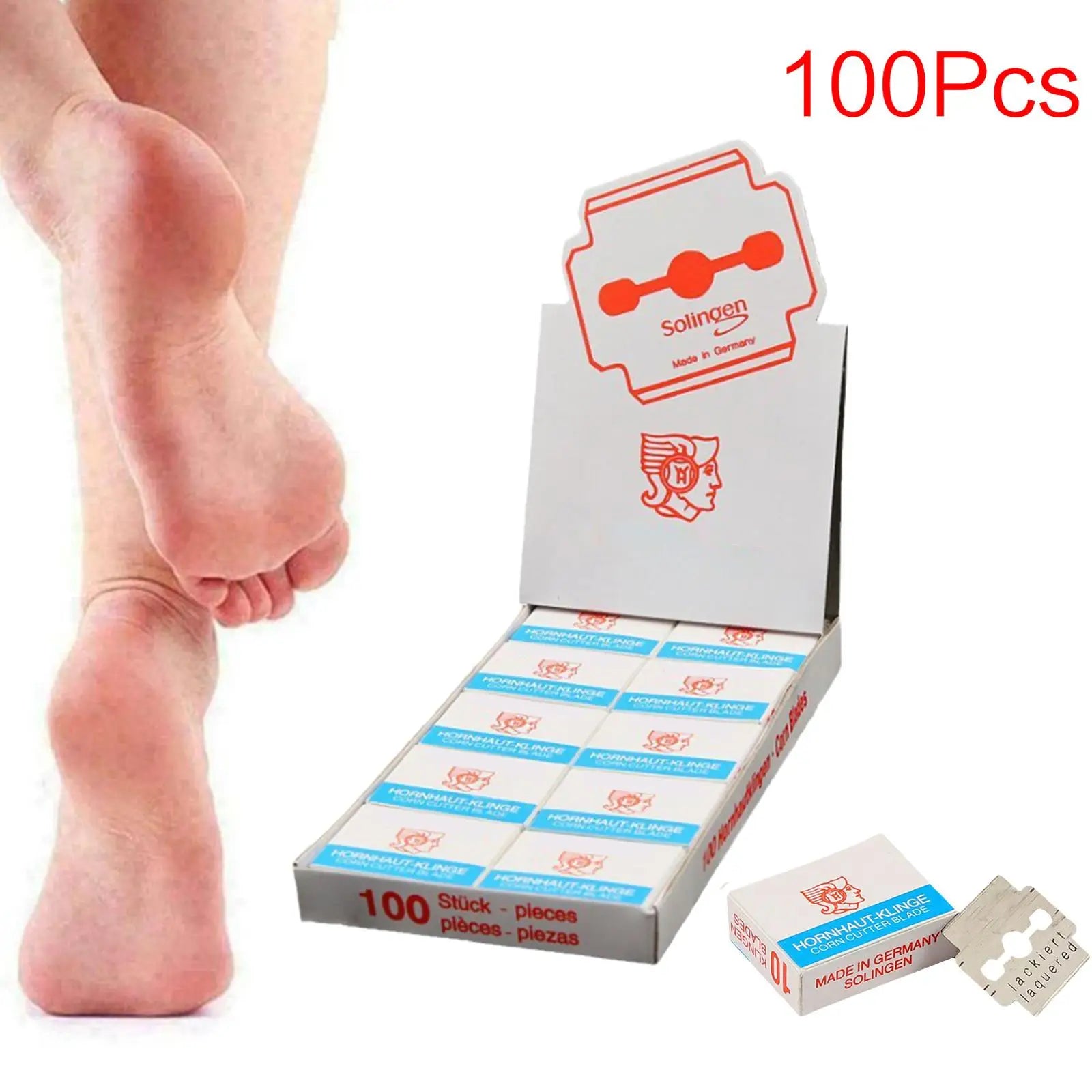 1/2 Boxes Callus Shaver Replacement Blades Corn Plane Stainless Steel Blades for Removing Callus Foot Care Pedicure Tools (100x) Oasis Select