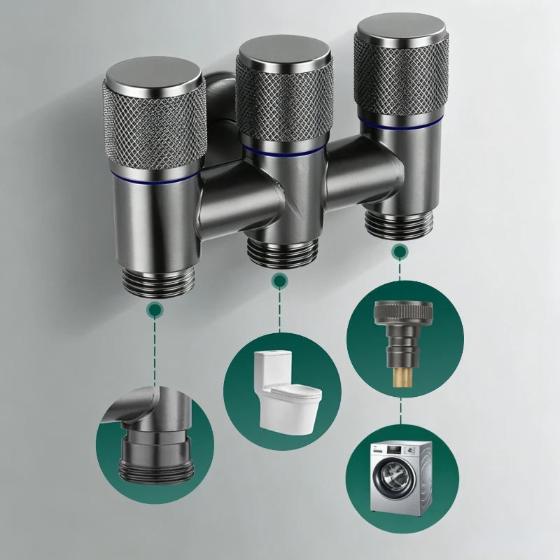 Bathroom Faucet Valve Fittings Valve One Into Three Out of The Balcony Kitchen All Copper Toilet Fittings Bathroom Fittings Oasis Select