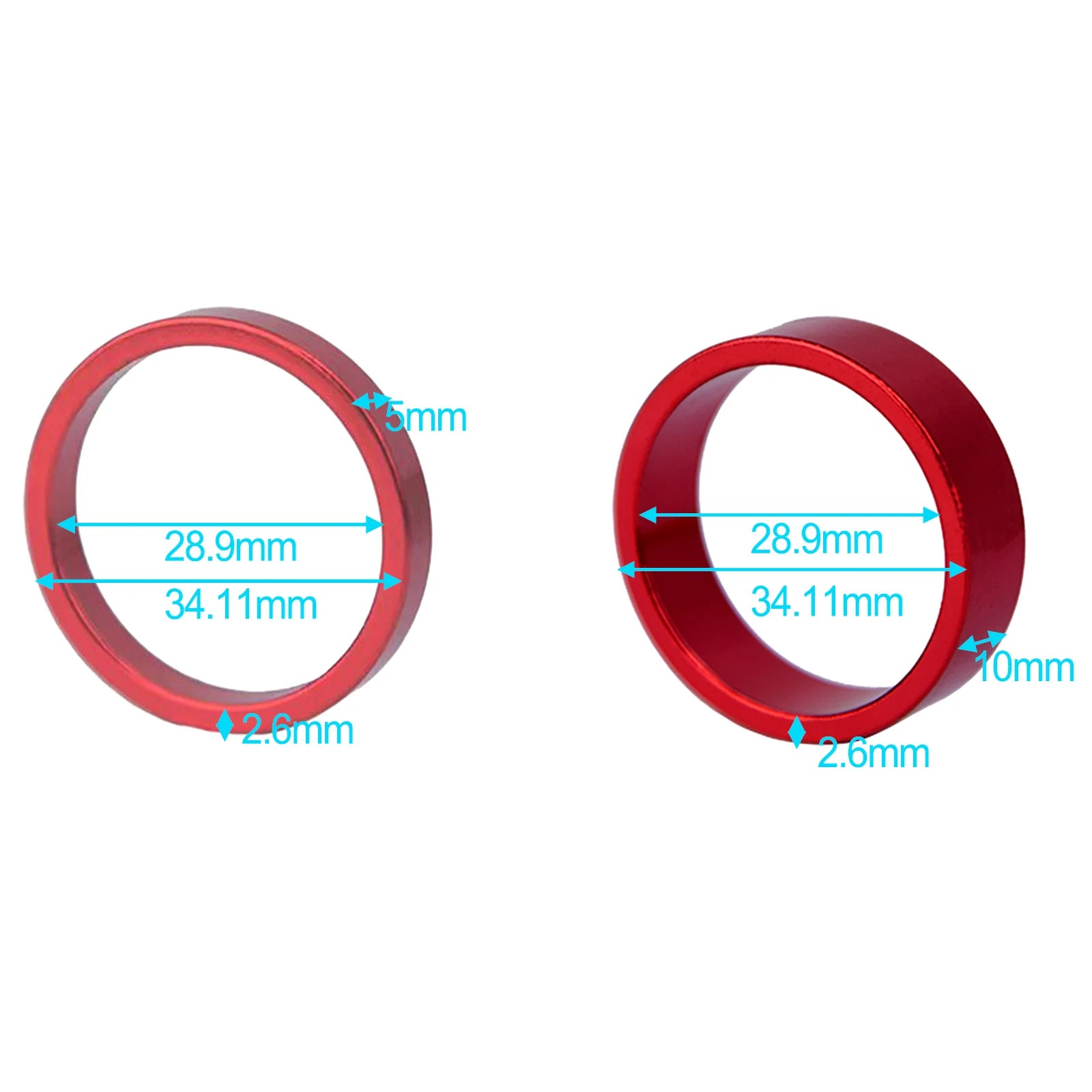 Hot Sale Road Mountain Bikes Parts 2023 New High Quality Fork Spacers Bicycle 4 Colors 5mm/10mm 5mm/1pc+10mm/5pcs Oasis Select
