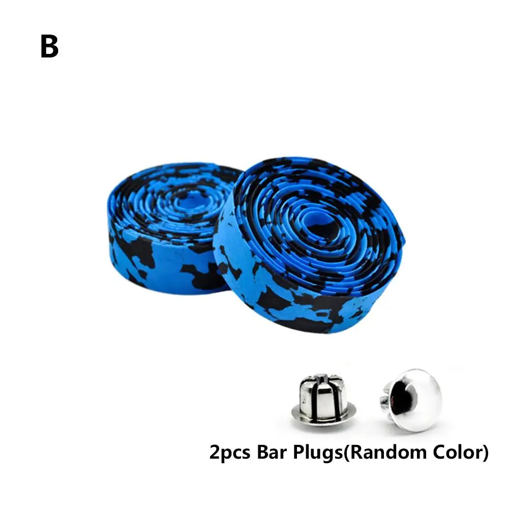 2pcs Road Bike Handlebar Tape Camouflage Cycling Wrap Wicking Tape Damping Stretch Absorb Sweat Anti-slip Handle Bicycle Belt Oasis Select B