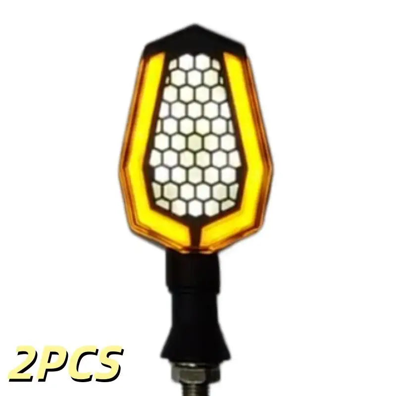 2Pcs Dual Color Skeleton Arrow Amber Flashing Blinker Indicator Motorcycle Owl Shaped LED Turn Flowing Signal Light Oasis Select A15