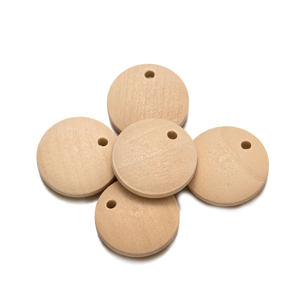20pcs Round Blank Wooden Pendants Base For DIY Handmade Earrings Necklaces Jewelry Making Supplies Accessories Decorative Charms Oasis Select