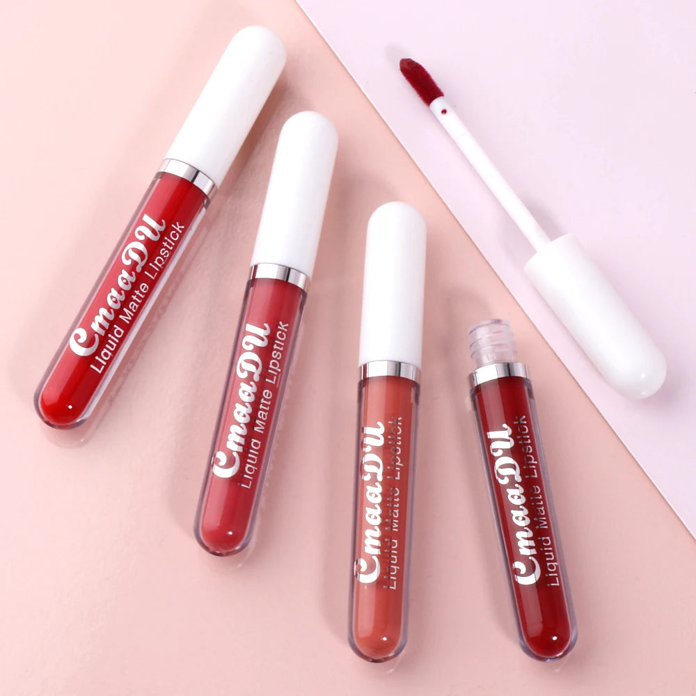 1 Pcs Matte Lipstick Lip Gloss Shade for All Skin Types Long-Lasting Non-Fading Waterproof Non-stick Cup Exquisite Gift Lips Oasis Select