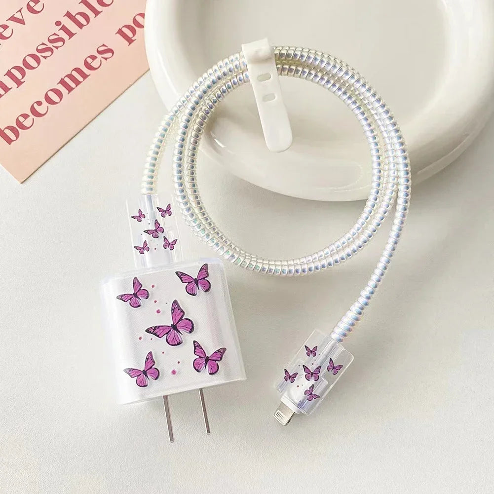 Cute iPhone 20W Charger Cover & USB Cable Winder Protector