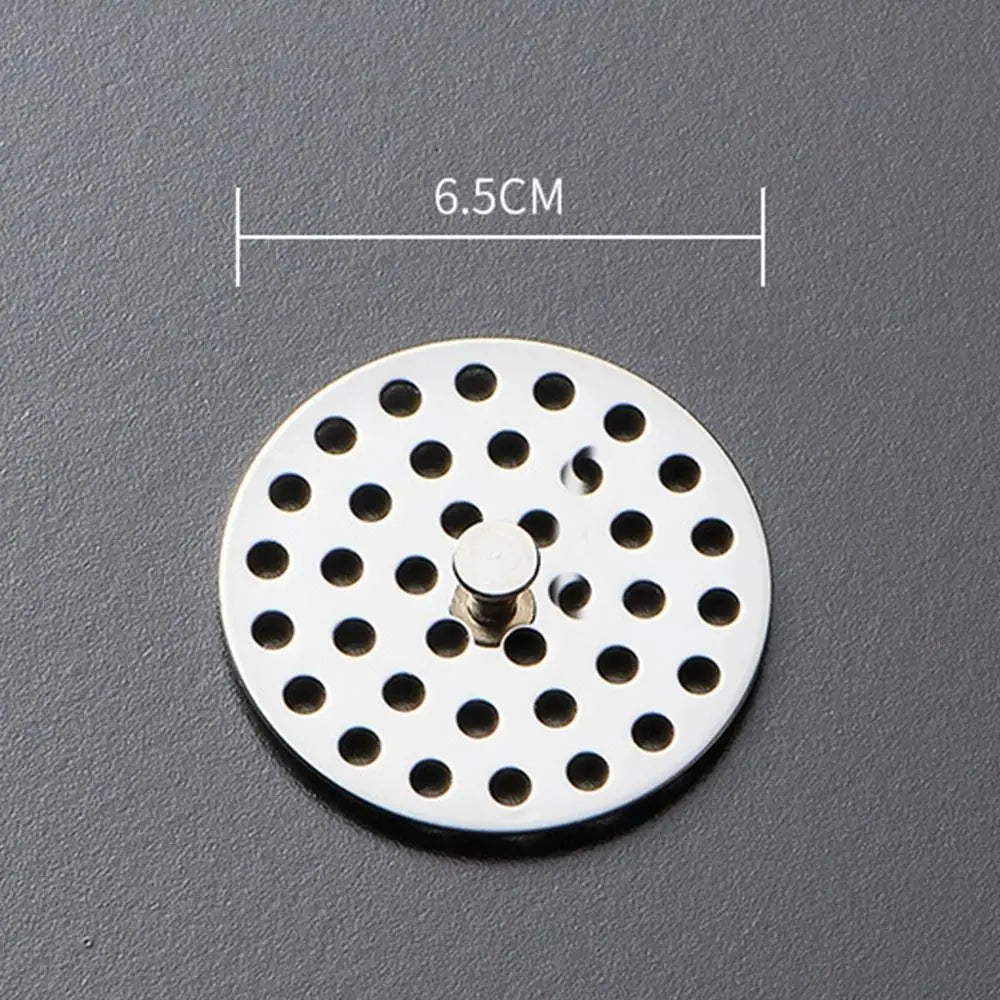 Durable Stainless Steel Floor Drain Net Cover Round Square Shape with Handle Hair Filter Drainage Grille Oasis Select -6.5cm-round shape