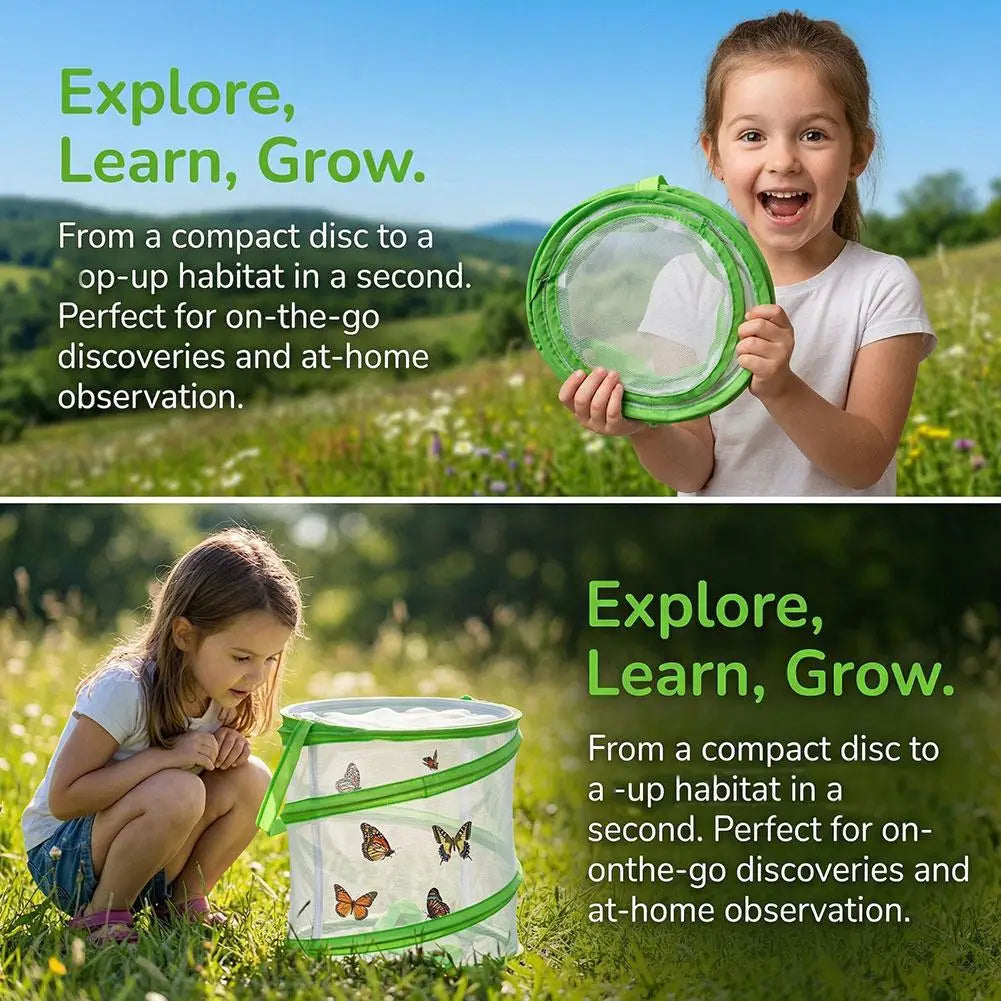 Retractable Insect & Butterfly Net + Observation Cage – Kids