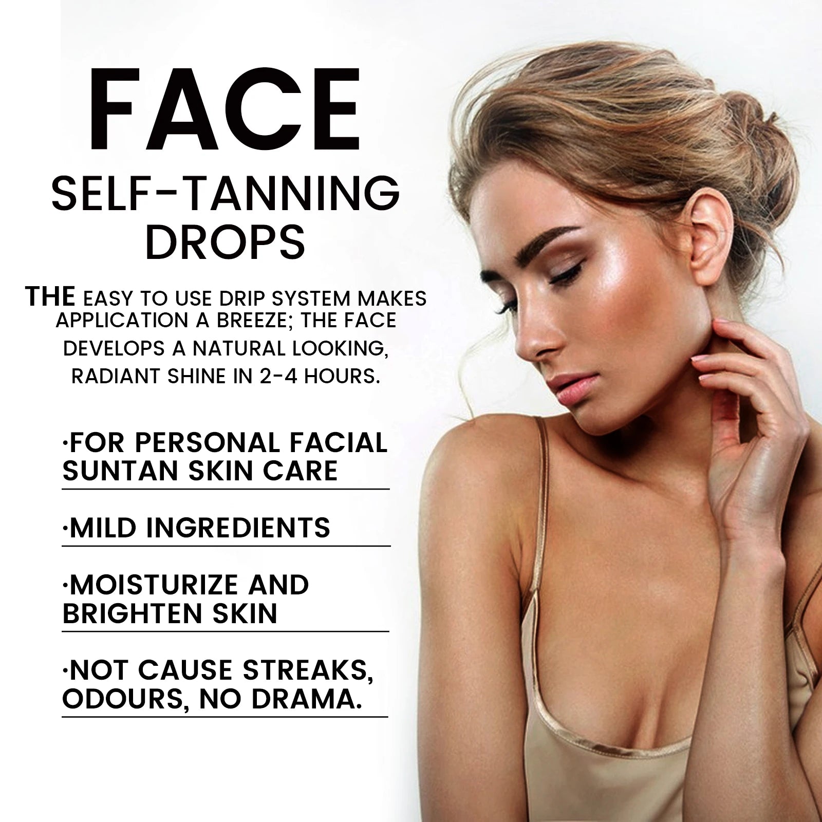 EELHOE Self Tanning Drops – Sunless Tan Serum Face & Body 30ml