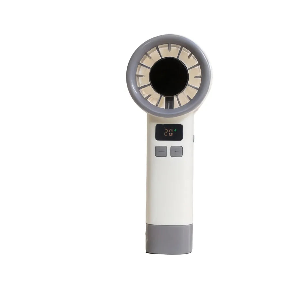 199 Wind Speeds Portable Hand Fan USB Rechargeable Adjustable Mini Bladeless Personal Fan Quiet Operation with Handle Rope Oasis Select Grey