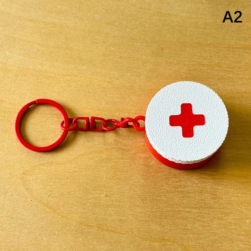 Mini Sliding Pill Box With Keychain Capsule Cross Symbols Portable Plastic Medicine Case Pill Holder Daily Use Emergencies Oasis Select A2