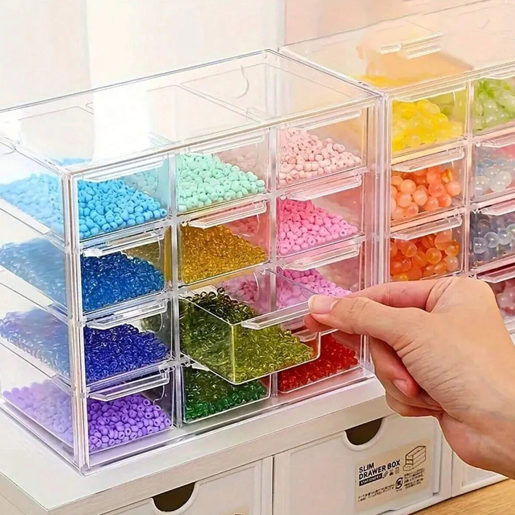 Acrylic Large Capacity Drawer Transparent Divided Beaded Storage Box DIY Handmade Jewelry Display Box Oasis Select