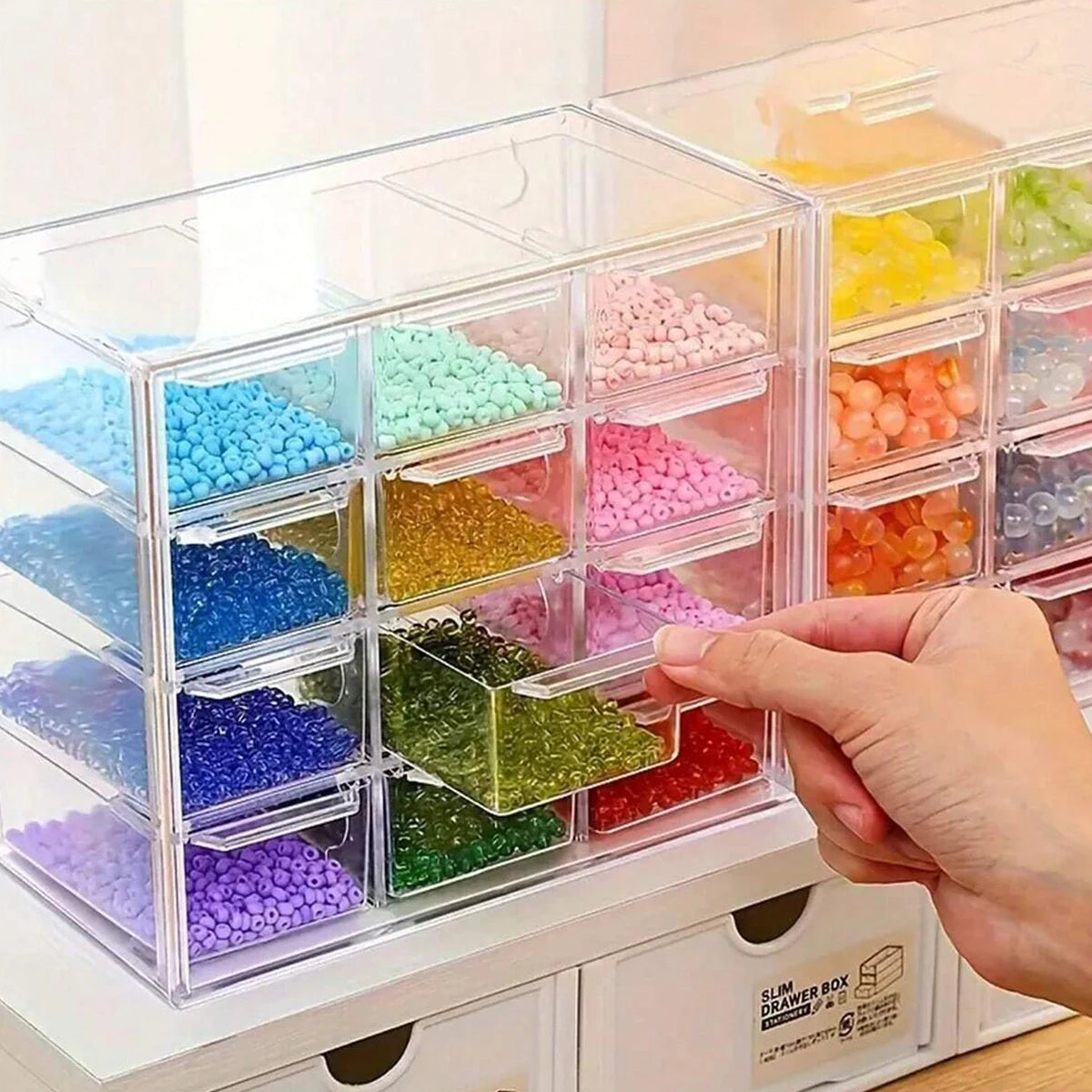 Acrylic Large Capacity Drawer Transparent Divided Beaded Storage Box DIY Handmade Jewelry Display Box Oasis Select