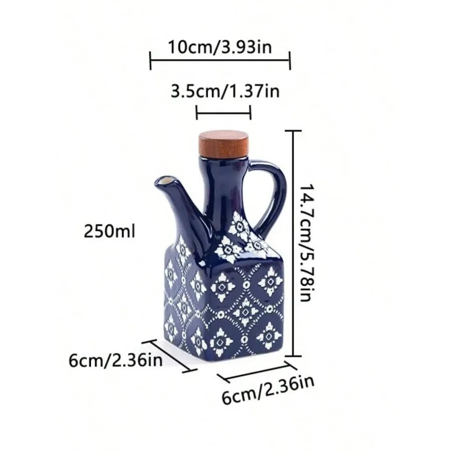 American Oil Pot Household Style Ceramic Bottle Chili Bottle Soy Sauce Vinegar Olive Oil Storage Container Kitchen Accessories Oasis Select