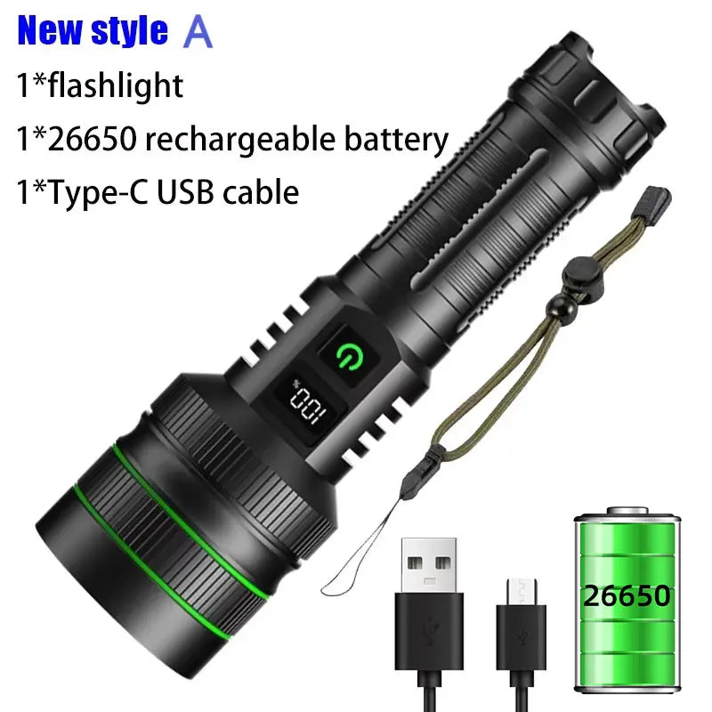 ESMARTER 1500LM LEP Flashlight Zoomable USB Rechargeable Torch